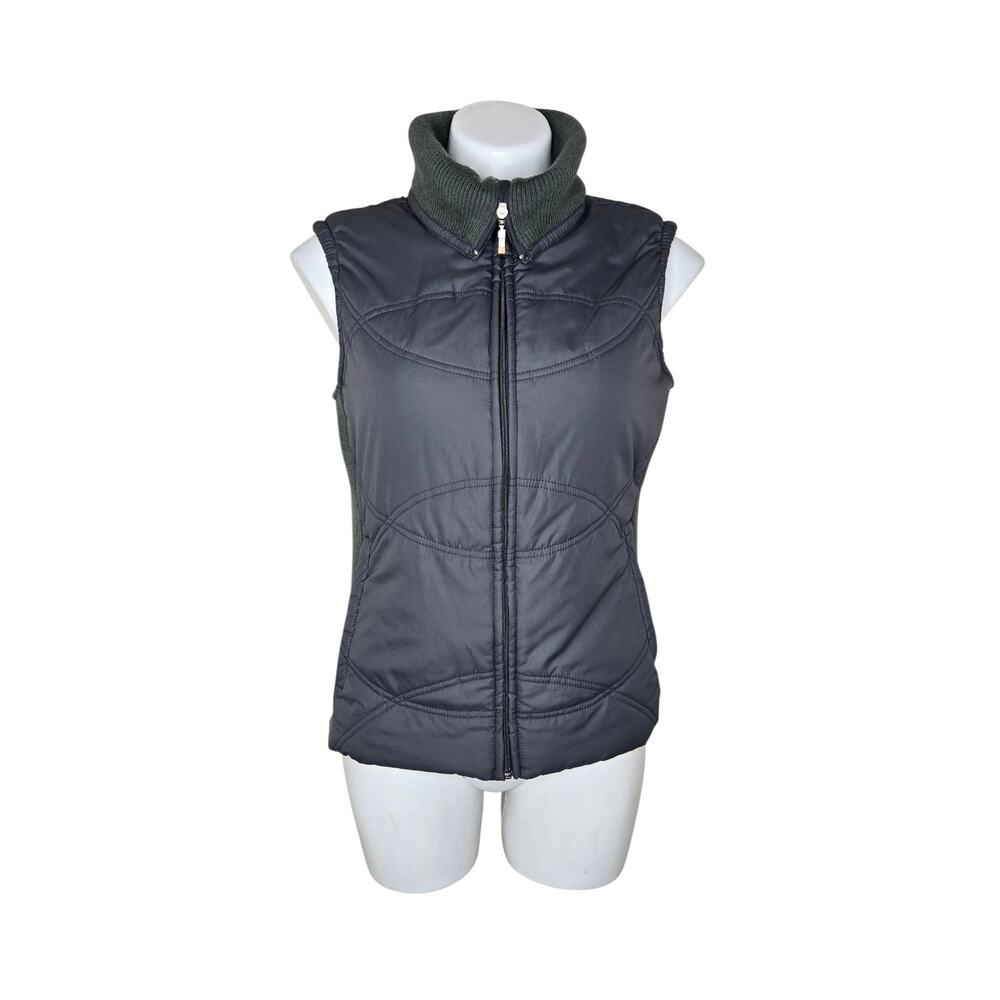 LUCY Women's Puffer ZIp Up Vest Green Size Medium